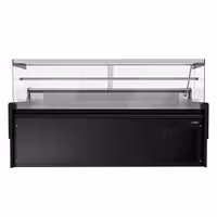 Csemegepult - 2480x975 mm - 200 liter - ventilációs - egyenes frontüveges - fekete - márvány munkalap