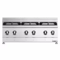 Fogão a gás - 19,6kW - 6 queimadores - com armário baixo - 3 portas