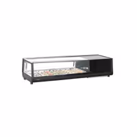 Witryna chłodnicza do sushi – 5x GN 1/3 – od 0 do +12 °C – czarna