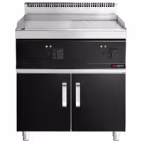 Elektriline plaatgrill - sile ja soonega - 13,80 kW - Küpsetuspind 795x535 mm - sh aluskapp 2 uksega