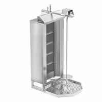Gas Doner Kebab Grill (Shawarma/Gyros) - 5 Burner - up to 80kg - 16.25kW - Countertop - incl. 2 splash guards & 2 double doors