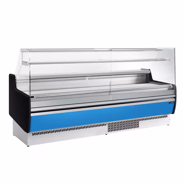 Serve Over Counter - 2560x953mm - with 4 doors - front panel light blue - capacity 282 litres