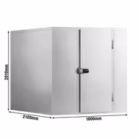 Ruostumattomasta teräksestä pakastehuone - 1800x2100 mm - 5,13 m³
