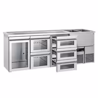 Pivski šank PREMIUM - 2500x700 mm - 1 Staklena vrata & 5 Staklene ladice