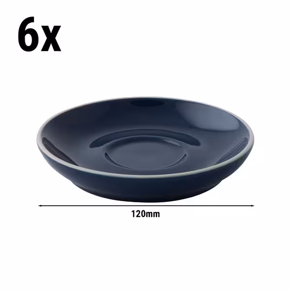 (6 kom) Colors - Tanjurić za kavu - Okrugli - Ø 120 mm - Plava