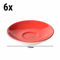 (6 kom) BART COLOUR CAFE - Tanjurić za espresso - Ø 110 mm - Crvena