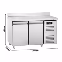 Commercial Counter Fridge ECO - 1360x700mm - with 2 doors - with upstand