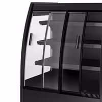 Commercial multideck display fridge - 1200mm - 380L - with 2 double‑glazed sliding doors & 3 shelves - Black