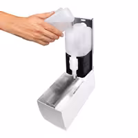 AIR-WOLF | Dozator sredstva za čišćenje WC daske sa senzorom - 500 ml - Bijeli plemeniti čelik