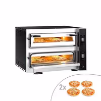 Electric Deck Pizza Oven - Twin Deck - Refractory Stone Deck - 4+4 x Ø 35cm (13.8") - Touchscreen Controls - up to 400°C