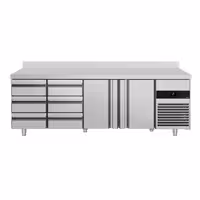 Commercial Counter Fridge PREMIUM - 2330x700mm - with 2 doors - 6 drawers - with upstand