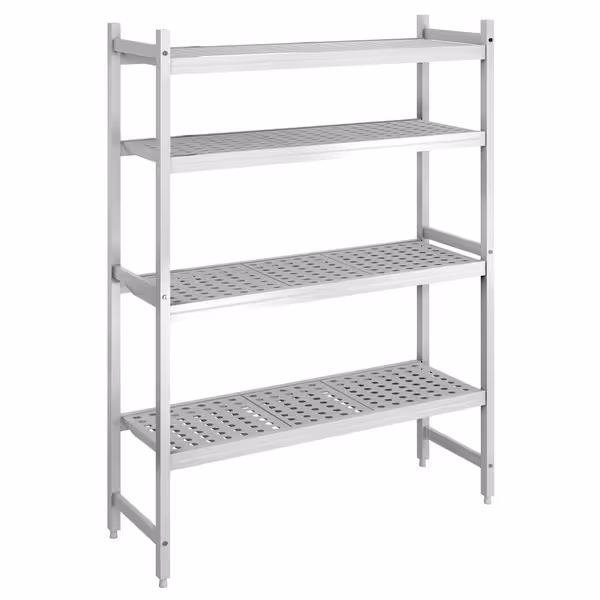 وحدة رفوف ألمنيوم - بداية - 1195x1800mm - عمق: 460 mm - 4 رفوف - الحمولة: 600 kg