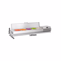 Aukstuma galda vitrīna PREMIUM PLUS - 1493x413 mm - 5 x GN 1/3