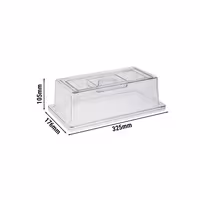 (6 pcs) Display Cover - GN 1/3 - Polycarbonate - 325x176mm - Height: 105mm - 6-piece set