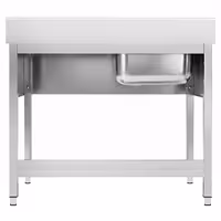 Sudoper PREMIUM - 1000x600 mm - s donjom policom - s 1 koritom - korito lijevo - inox