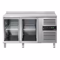Commercial Counter Fridge ECO - 1360x700mm - with 2 glass doors - with upstand