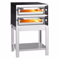 Electric Deck Pizza Oven - Twin Deck - Refractory Stone Deck - 4+4 x Ø 30cm (12") - incl. Base frame