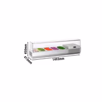 Witryna nadstawna chłodnicza Premium PLUS – 1493 x 413 mm – 5x GN 1/3