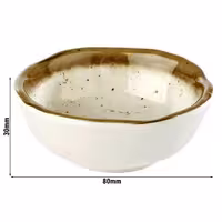 (12 adet) Ramekin (Sos Kasesi) - STONE ART - 12'li Set - Melamin - 70ml - yuvarlak - Ø80mm - Beyaz/Kahverengi