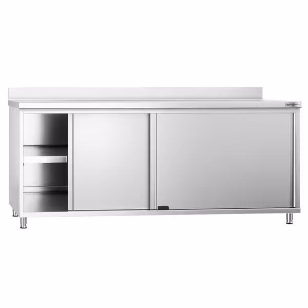 خزانة قاعدية ستانلس ستيل KOPENHAGEN PREMIUM - 2000x600mm - مع أبواب منزلقة & مع حاجز خلفي