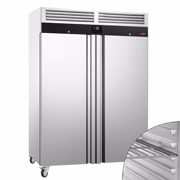 Szafa mroźnicza PREMIUM – stal nierdzewna – GN 2/1 – 1350 L – z 2 drzwiami