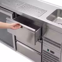 Direct Draw Beer Dispenser / Kegerator PREMIUM PLUS - 1550x700mm - Single Glass Door & 3 Drawers