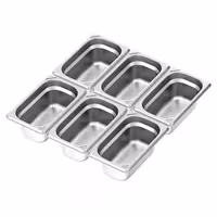 (6 komada) GN 1/4 posude od nehrđajućeg čelika – visina: 100 mm