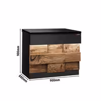 Kassentisch TORONTO - 900mm - Holzfront - schwarze Granit-Arbeitsplatte