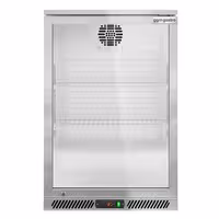 Commercial Back Bar Cooler - 600mm - 130L - with 1 glass hinged door - Stainless steel