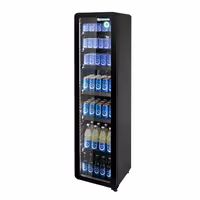 GASTRO-COOL | Rashladna vitrina za pića - 418 mm - 220 l - uski - s 1 staklena krilna vrata & LED osvjetljenjem - crni