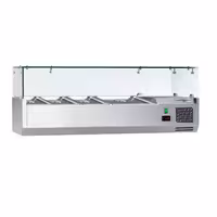 Šaldoma ingredientų vitrina ECO - 1200x395 mm - 4x GN 1/3 - su stiklo gaubtu