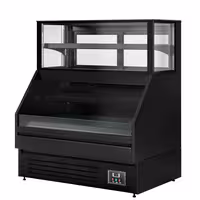Comptoir vitrine réfrigérée HELSINKI - 1200x800mm - 199L - 4 étagères - +2/+8°C - Portes coulissantes vitrées