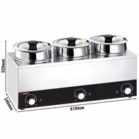 Stolni bain-marie - grijač za umake - 10,5 l - 450 W - 3 lonca s po 3,5 l