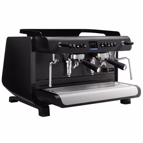 Profesyonel Espresso Kahve Makinesi - 2 Gruplu - Multiboiler - Dokunmatik Ekranlı - Bağımsız Grup Sıcaklık Kontrolü - dahil Ön Demleme (Preinfusion) Sistemi & 2 Buhar Kolu - Siyah