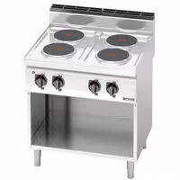 Električni štednjak - Linija 700 - 800x714x1070 mm - 10,4 kW - 4 ploče - samostojeći - otvoreni ormarić