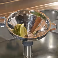 (6 pcs.) FUCHS | DELFIN® waste funnel with sieve - Ø127mm - stainless steel