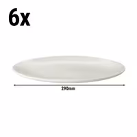 (6 pcs) LUX | Plate - flat - Porcelain - Ø290mm - Ivory