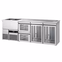 Pivski štand PREMIUM - 2500x700 mm - 2 Staklena vrata & 2 Staklene ladice