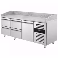 Stół chłodniczy do pizzy ECO – 2000 x 800 mm – z 1 drzwiami i 4 szufladami