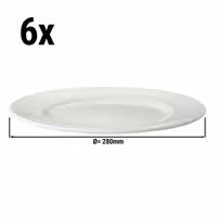 (6 pieces) LUX - Plate flat Maastricht - Ø 28 cm - Ivory