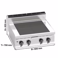 Električni štednjak - Linija 700 - 12 kW - 4 ploče - nadpultni