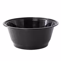 (300 pcs) Food Lidding Tray Polypropylene - 1000ml - Round - Black