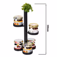 Jam Etagere / Buffet Stand - Stainless steel, powder-coated - Black - Height: 200mm - with 5 shelves