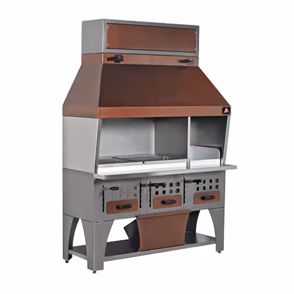 Wall-Mounted Charcoal Grill - 1.6m