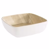 (6 adet) Kase - Melamin - FRIDA - 0,37L - köşeli - 125x125mm - Derinlik:45mm - Beyaz/Bej
