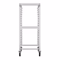 Inox kolica za poslužavnike - za 15 poslužavnika 530x370 mm - kotači Ø 125 mm (2 s kočnicom)