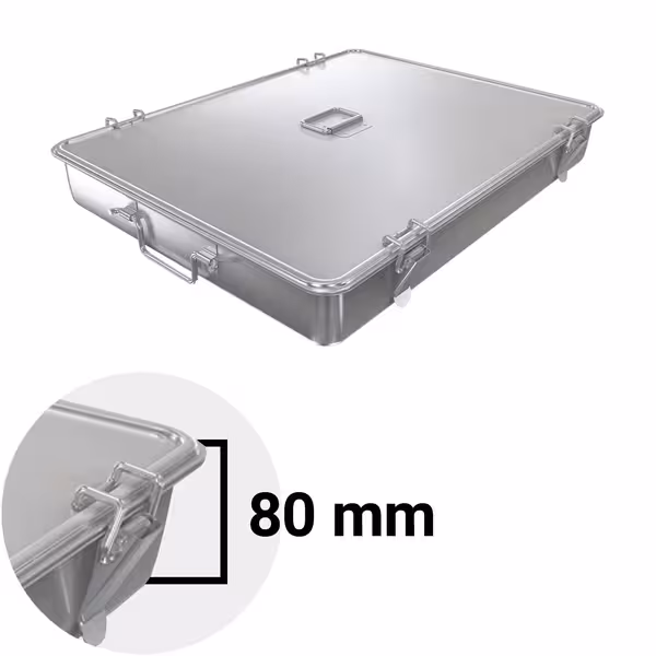 Rajngla niska - Nehrđajući čelik - plitka - 21,6 l - 600x450x80 mm - uklj. poklopac