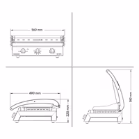 ROBAND | Kontaktni roštilj | Roštilj za hamburger - 3,1 kW - Gornja & Donja ploča glatka - Površina roštilja: 500x275 mm