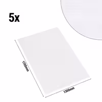 (5 pcs) Damask Tablecloth Tessin Atlas - Satin Band - 130x170cm - White