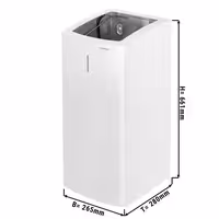 AIR-WOLF | Commercial waste bin - 50 litres - Stainless steel - White